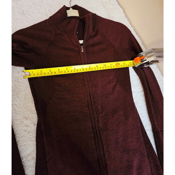 Lululemon 100% Merino Wool Full Zip Burgundy Jacket 2 - Picture 8 of 13